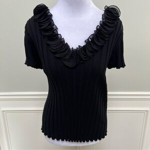 EVIE Rayon/Silk Ruffle Sweater L